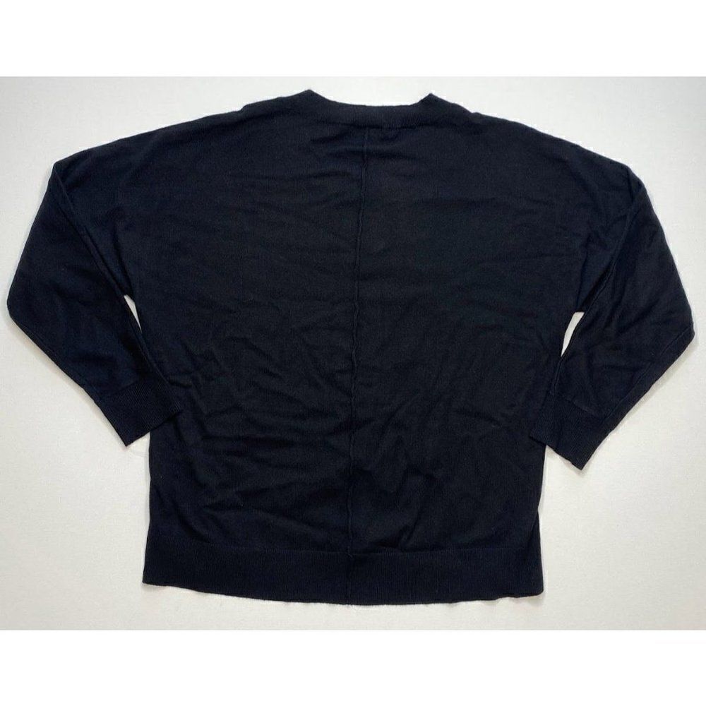 Alfani Pullover Sweater Top Small Black Women's Seam-Front Relaxed NEW - Picture 2 of 5